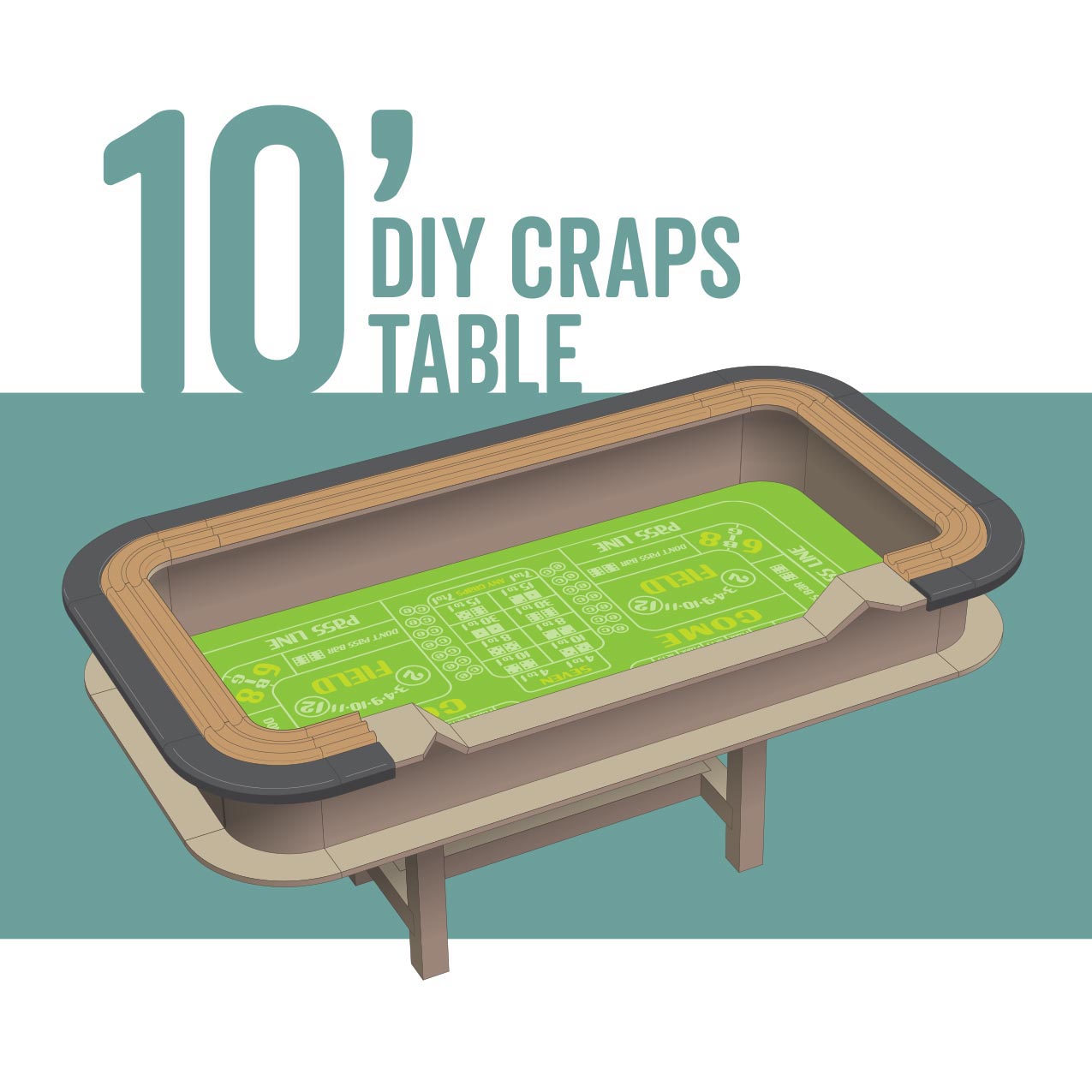 DIY 10' Craps Table Plans